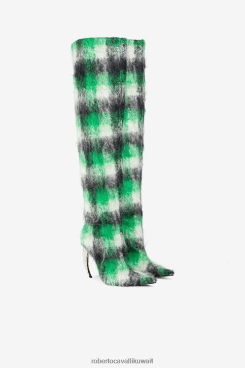 Roberto Cavalli نحيف جريجيو فيردي 180317 الترتان أحذية عالية الفخذ أحذية 4H40H579