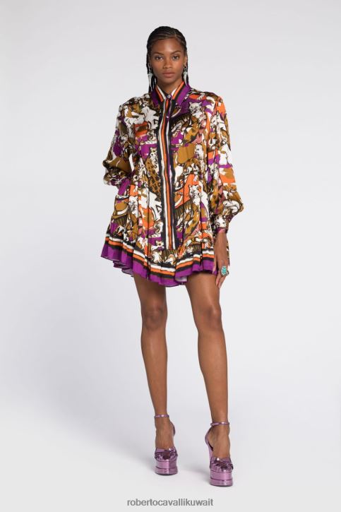 Roberto Cavalli نحيف 2038 فستان من صوف الثعبان المرآة ملابس 4H40H20