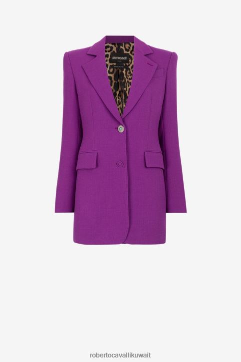 Roberto Cavalli نحيف 2038 سترة صوفية بصدر واحد ملابس 4H40H321