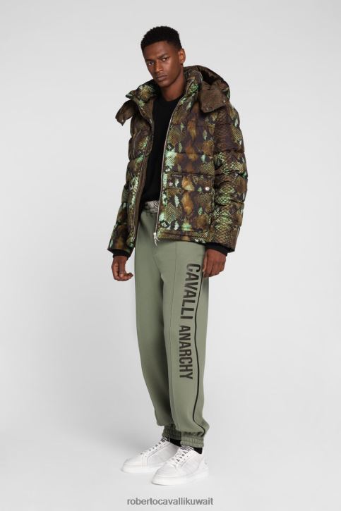 Roberto Cavalli رجال رشيقة بنطال من الصوف بكسرات على شكل أسنان النمر ملابس 4H40H1003