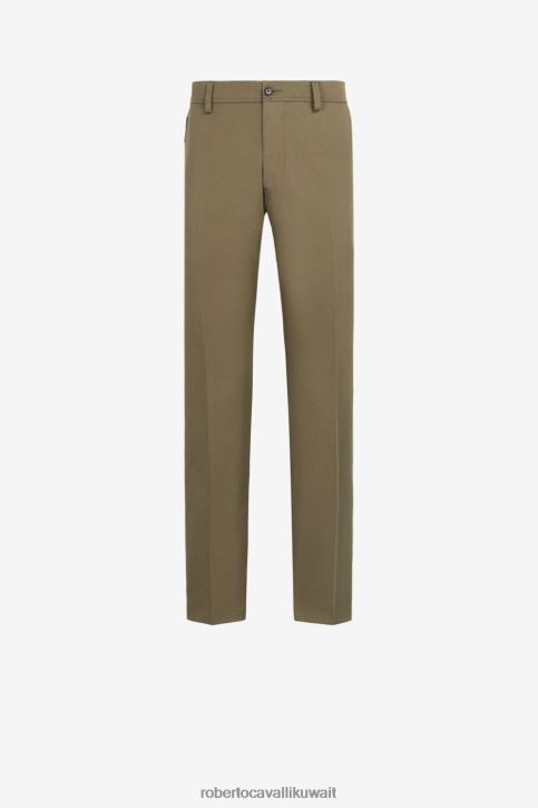 Roberto Cavalli رجال الكاكي بنطال بقصة ضيقة على شكل ثعبان مرآة ملابس 4H40H1006
