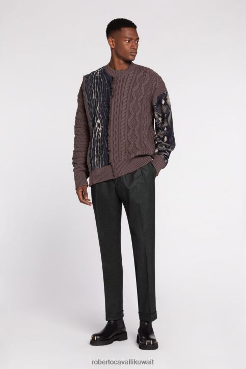 Roberto Cavalli رجال حار بنطلون ترتان بقصة ضيقة ملابس 4H40H1008