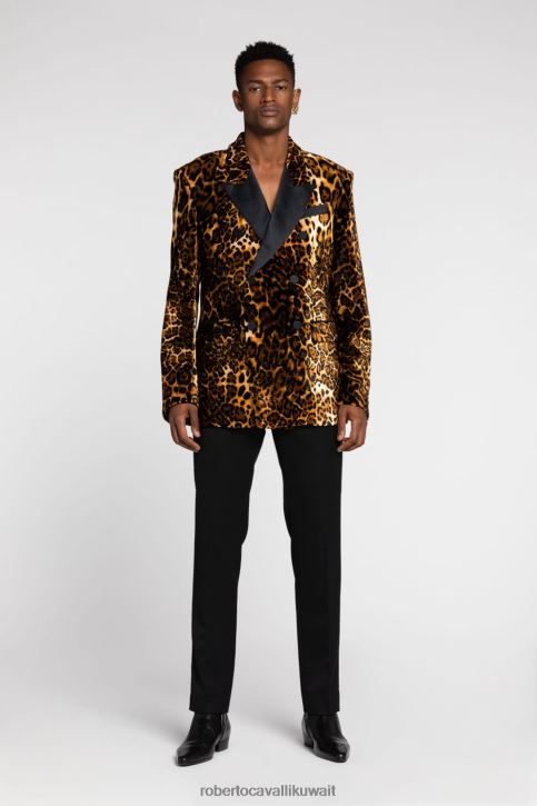 Roberto Cavalli رجال أنيق بنطال رياضي مطرز بشعار الثعبان ملابس 4H40H1017