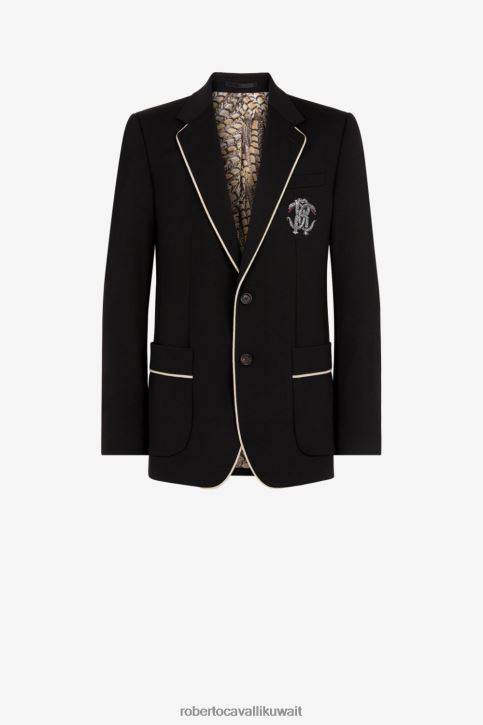 Roberto Cavalli رجال موضة سترة ثعبان مرآة واحدة الصدر ملابس 4H40H1023