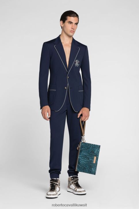 Roberto Cavalli رجال موضة سترة ثعبان مرآة واحدة الصدر ملابس 4H40H1023