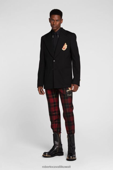 Roberto Cavalli رجال حار سترة بصدر واحد وطبعة تمساح ملابس 4H40H1025