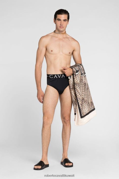 Roberto Cavalli رجال أنيق سروال سباحة بطباعة الفهد ملابس 4H40H1038