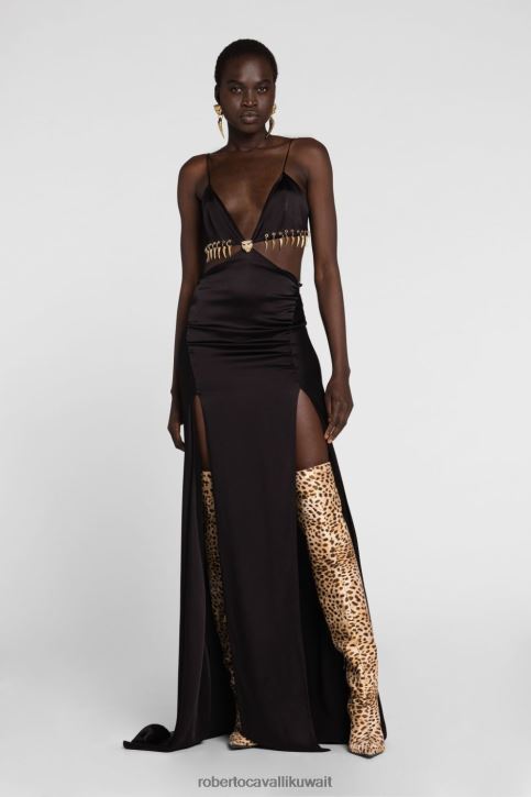 Roberto Cavalli نحيف طفل الوردي فستان بياقة على شكل قلب وطبعة جلد الفهد ملابس 4H40H103