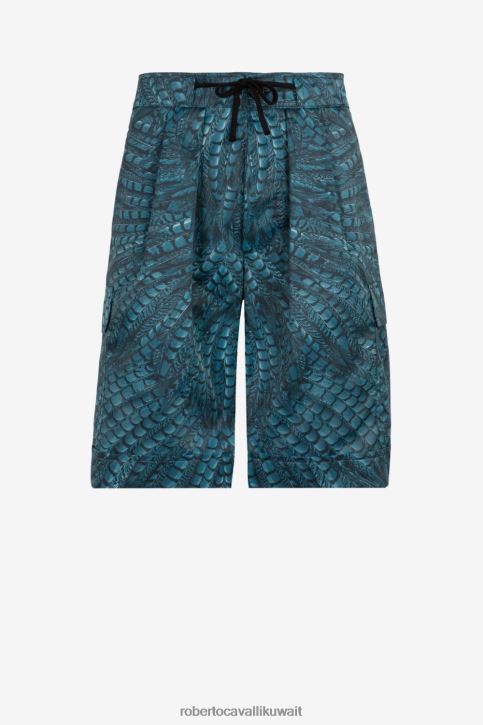 Roberto Cavalli رجال رشيقة شورت سباحة بطبعة الصقر ملابس 4H40H1042
