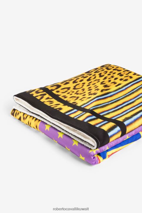 Roberto Cavalli رجال أسود شورت سباحة بطبعات جاكوار وثعبان ملابس 4H40H1055