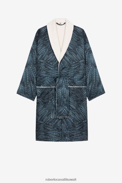 Roberto Cavalli رجال موضة رداء بطبعة ريش ملابس 4H40H1061