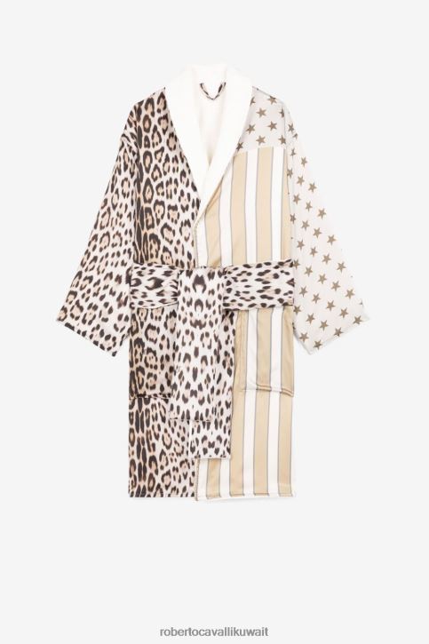 Roberto Cavalli رجال موضة روب حمام بطبعة حيوان ملابس 4H40H1063