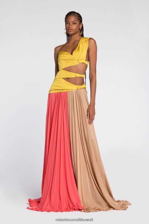 Roberto Cavalli نحيف أسود عارية فستان ماكسي مزين بالأناناس ملابس 4H40H111