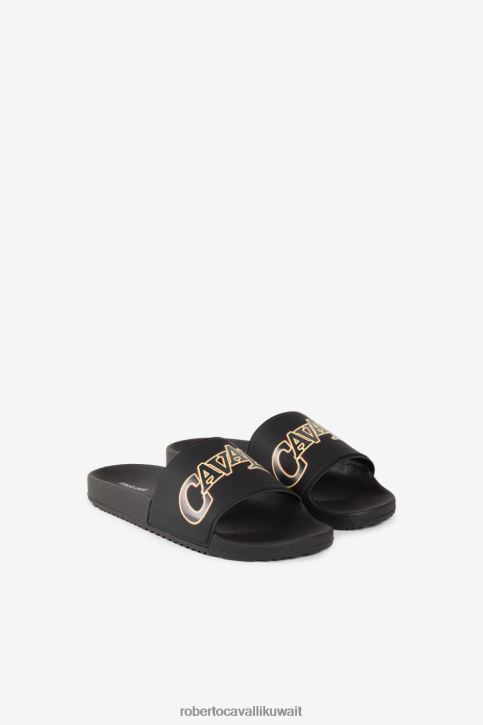 Roberto Cavalli رجال أنيق شرائح مطبوعة بالشعار أحذية 4H40H1130