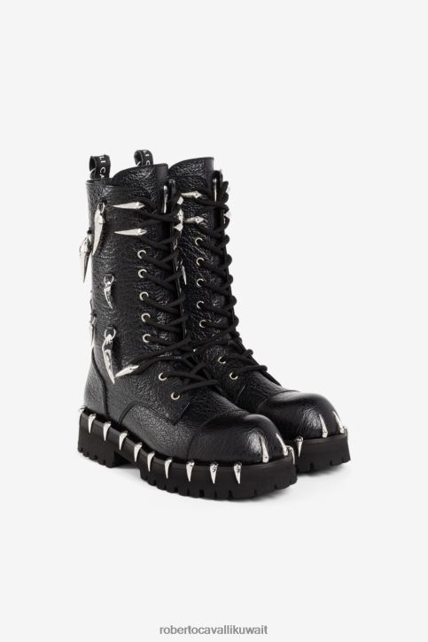 Roberto Cavalli رجال أنيق أحذية قتالية بأسنان النمر أحذية 4H40H1140