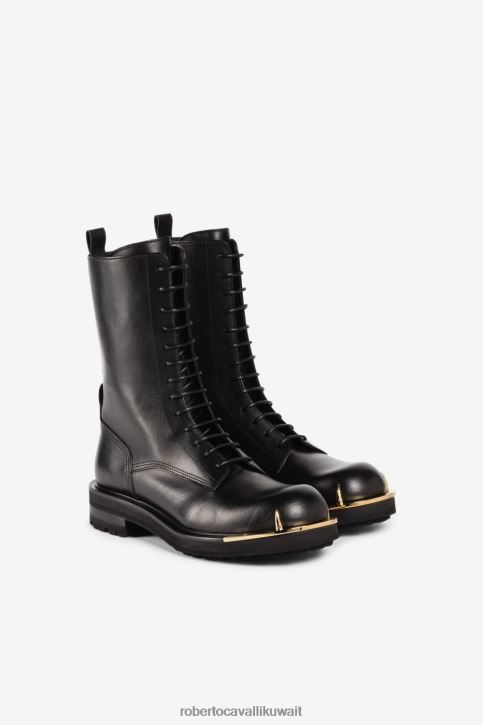 Roberto Cavalli رجال أنيق أحذية قتالية بأسنان النمر أحذية 4H40H1141