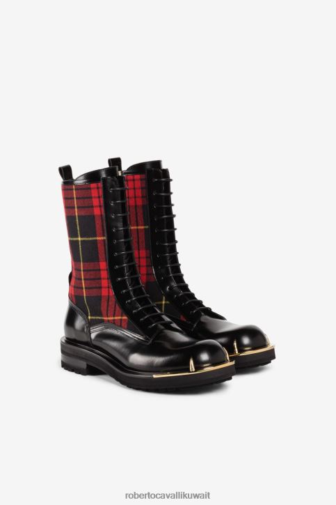 Roberto Cavalli رجال موضة أحذية قتالية من الترتان أحذية 4H40H1145