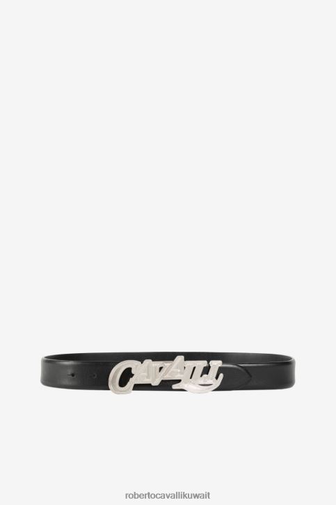 Roberto Cavalli رجال موضة حزام جلد بمشبك شعار مُكَمِّلات 4H40H1168