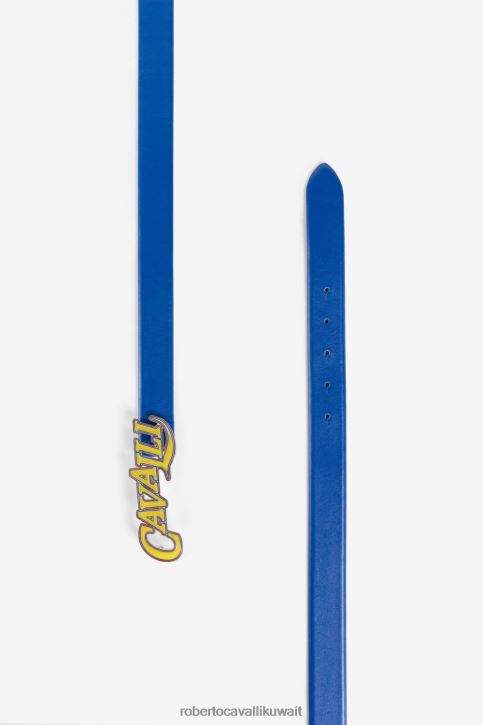 Roberto Cavalli رجال حار حزام جلد ببلاك الشعار مُكَمِّلات 4H40H1169