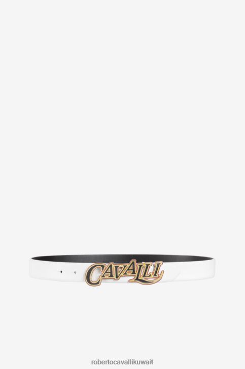 Roberto Cavalli رجال موضة حزام جلد ببروش الشعار مُكَمِّلات 4H40H1171