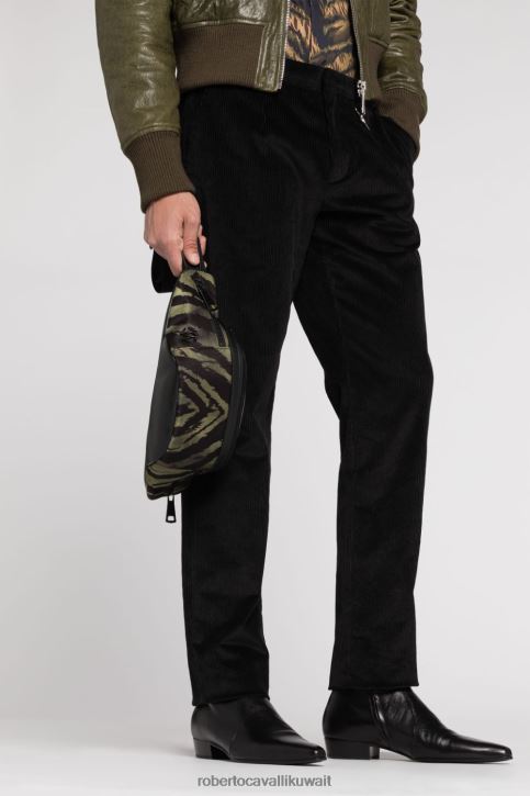 Roberto Cavalli رجال أسود / عسكري حقيبة ظهر بطباعة الحرية مُكَمِّلات 4H40H1175
