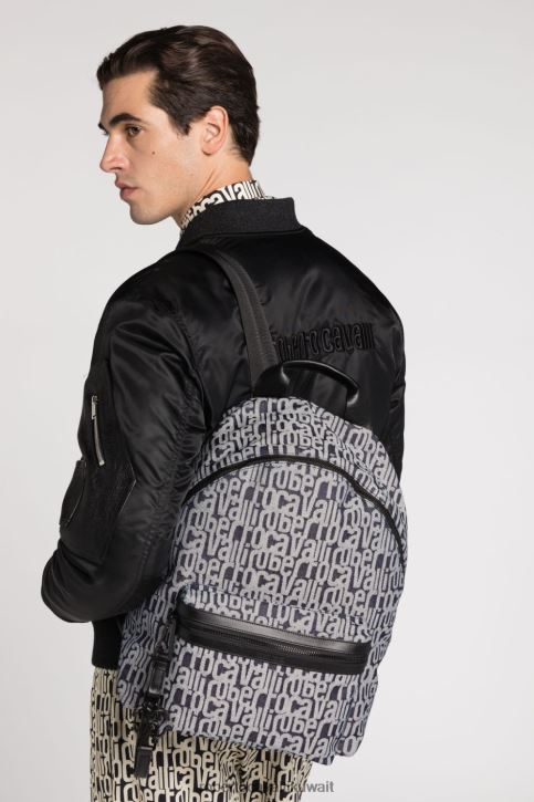 Roberto Cavalli رجال أسود / عسكري حقيبة بطبعة حمار وحشي مُكَمِّلات 4H40H1177