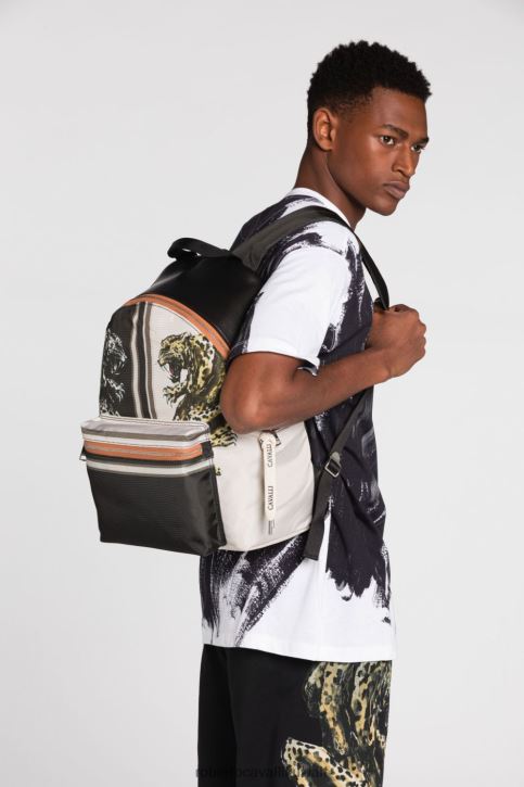 Roberto Cavalli رجال أنيق محفظة جينز بطبعة شعار مُكَمِّلات 4H40H1183