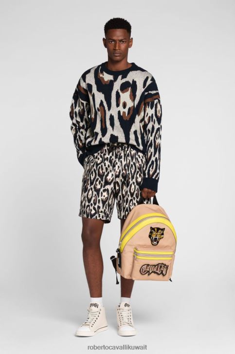 Roberto Cavalli رجال موضة حقيبة ظهر بطبعة جرافيك مُكَمِّلات 4H40H1186