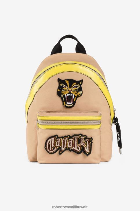 Roberto Cavalli رجال رشيقة حقيبة ظهر مزينة بالشعار مُكَمِّلات 4H40H1187
