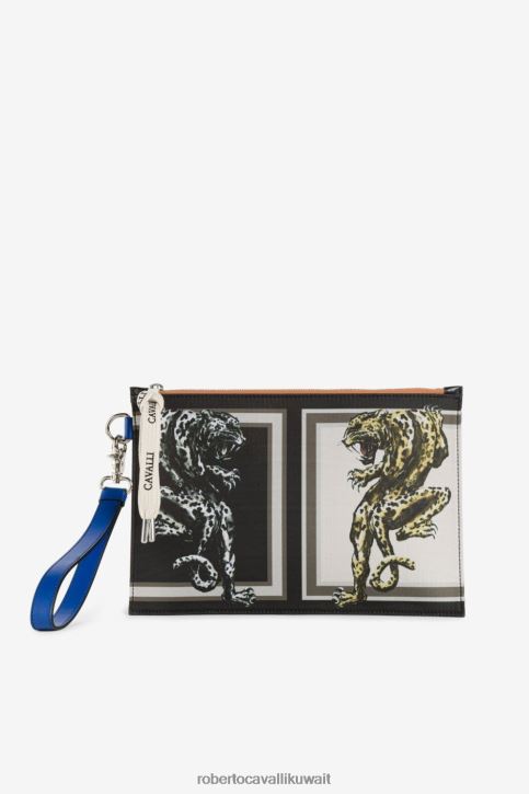 Roberto Cavalli رجال أنيق حقيبة بسحاب وطبعة جرافيك مُكَمِّلات 4H40H1189