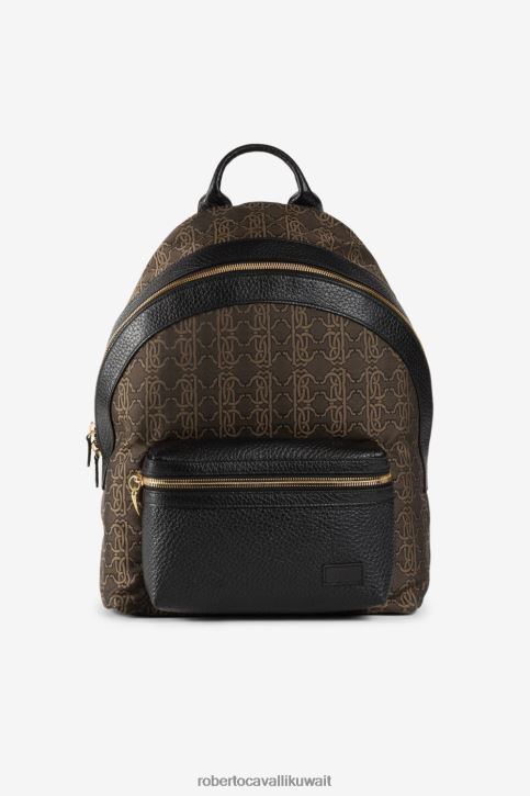 Roberto Cavalli رجال جيش حقيبة ظهر بطبعة مونوغرام جاكار مُكَمِّلات 4H40H1190