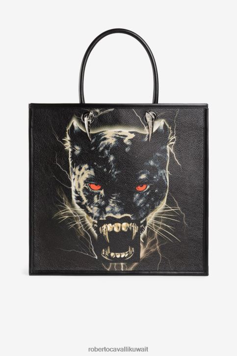 Roberto Cavalli رجال أسود حقيبة عملية بطبعة النمر مُكَمِّلات 4H40H1209