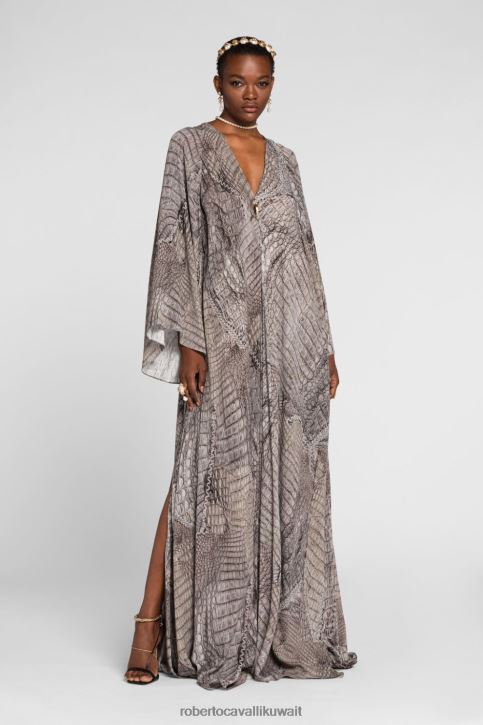 Roberto Cavalli نحيف أنيق فستان مزين بكرانيش ملابس 4H40H120