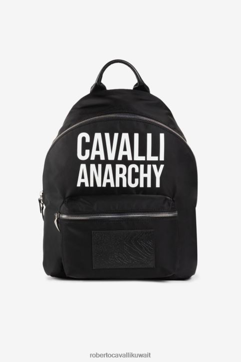 Roberto Cavalli رجال أسود حقيبة ظهر بطبعة شعار مُكَمِّلات 4H40H1210