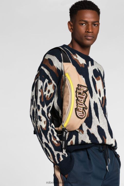 Roberto Cavalli رجال أنيق حقيبة وسط بطبعة شعار الماركة مُكَمِّلات 4H40H1215