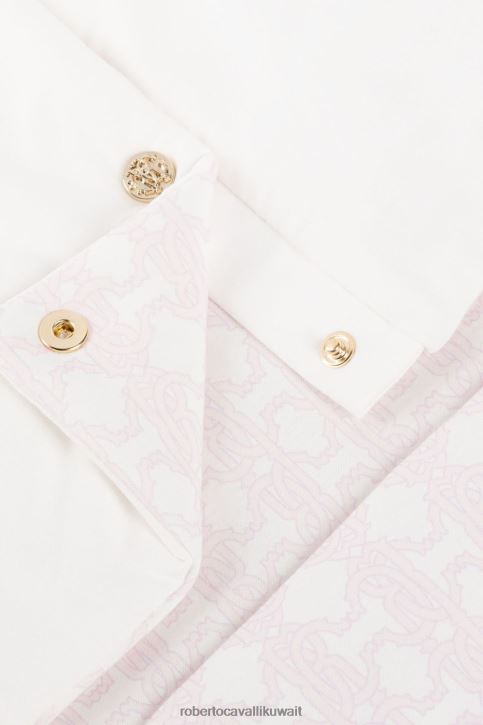 Roberto Cavalli فتيات بيانكو عش أطفال مصنوع من القطن بطبعة مونوغرام مُكَمِّلات 4H40H1246