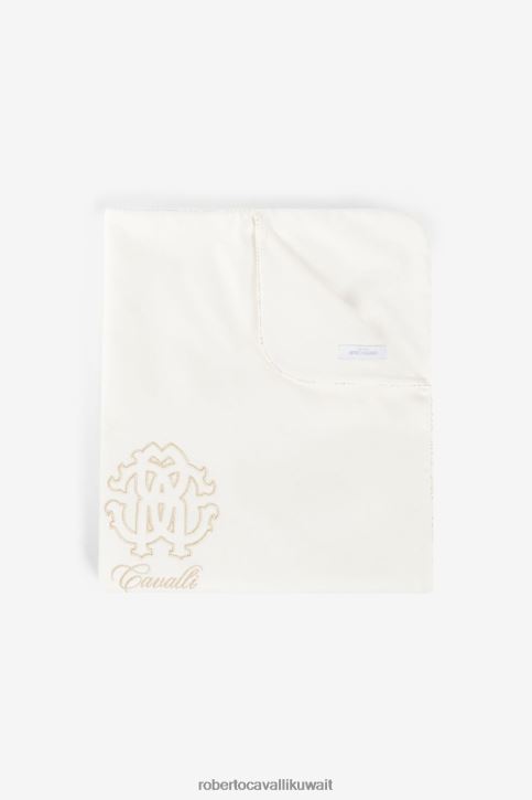 Roberto Cavalli فتيات الذهب / البلاتين بطانية أطفال مطرزة بشعار آر سي مُكَمِّلات 4H40H1250