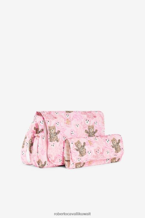 Roberto Cavalli فتيات الذهب / البلاتين طقم حقيبة تغيير بطبعة مونوغرام آر سي مُكَمِّلات 4H40H1253