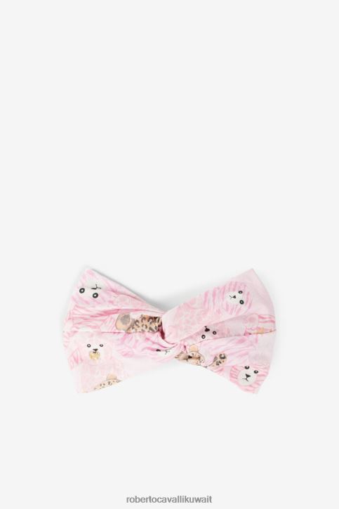 Roberto Cavalli فتيات لون القرنفل عصابة رأس ملتوية بطباعة دمية دب مُكَمِّلات 4H40H1255