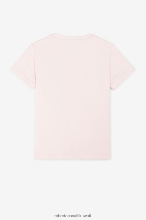 Roberto Cavalli فتيات أزرق بلوزة بطبعة قلب وشعار الماركة ملابس 4H40H1262