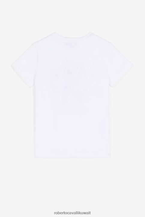 Roberto Cavalli فتيات لون القرنفل فستان من الحرير بطبعات الأزهار والجاغوار ملابس 4H40H1266