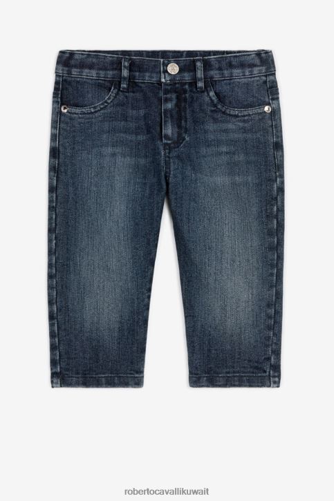 Roberto Cavalli فتيات ازرق متوسط آر سي مونوغرام الجينز ملابس 4H40H1278