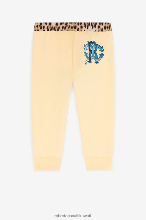 Roberto Cavalli فتيات كاري سويت شيرت من القطن بطبعة مونوغرام ملابس 4H40H1280