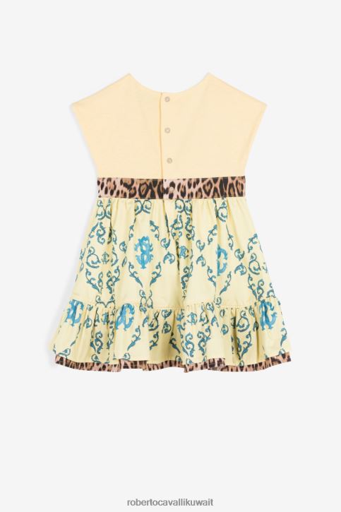 Roberto Cavalli فتيات كاري بنطال رياضي من القطن بتطريز مونوغرام ملابس 4H40H1281