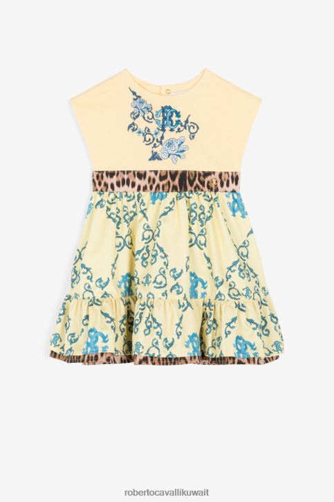 Roberto Cavalli فتيات كاري فستان بطبعة مونوغرام ملابس 4H40H1282