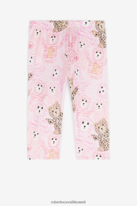 Roberto Cavalli فتيات لون القرنفل طماق قطنية بطبعة دمية دب ملابس 4H40H1284