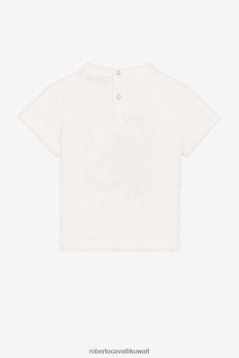 Roberto Cavalli فتيات أبيض تنورة بطبعة تخريمية ملابس 4H40H1295