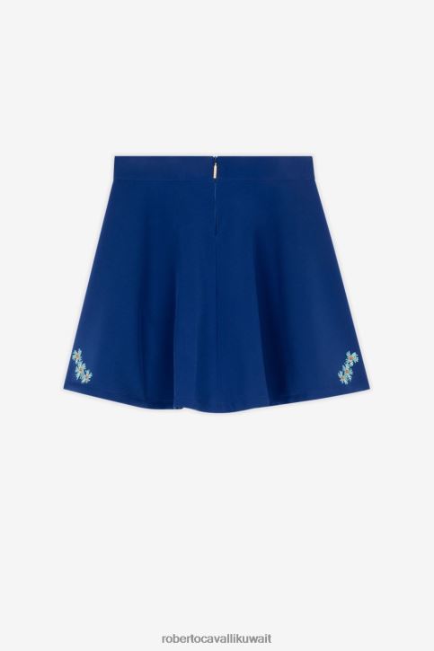 Roberto Cavalli فتيات بيانكو تي شيرت قطن مطرز بالزهور ملابس 4H40H1299