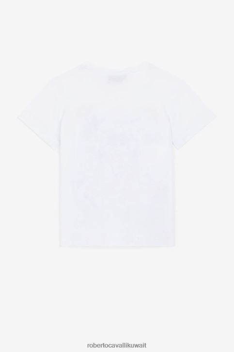 Roberto Cavalli فتيات أزرق غامق تنورة مطرزة بالأزهار ملابس 4H40H1300