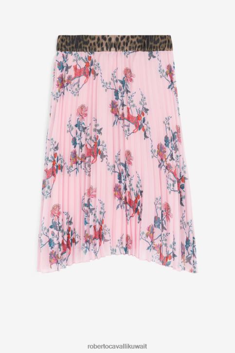 Roberto Cavalli فتيات قبالة الأبيض تي شيرت قطن بطبعة زهور ملابس 4H40H1301